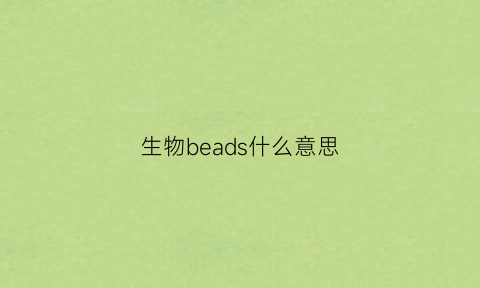 生物beads什么意思(生物ibo是什么意思)