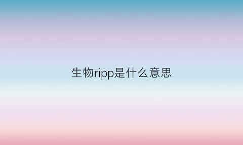 生物ripp是什么意思