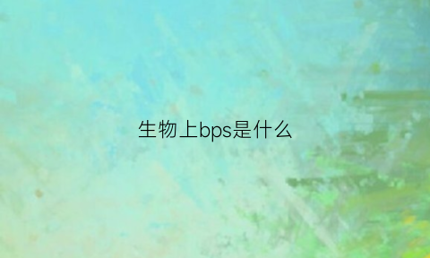 生物上bps是什么(bp在生物学上是什么意思)