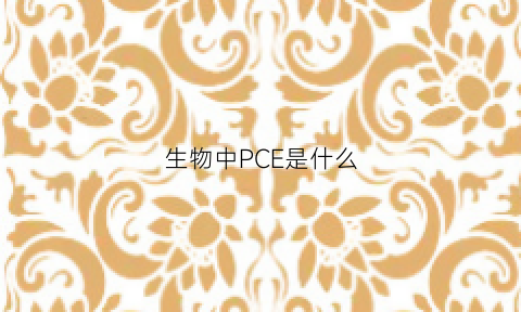 生物中PCE是什么(生物中pcc是什么)