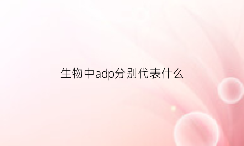 生物中adp分别代表什么