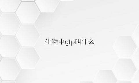 生物中gtp叫什么(生物中g什么意思)