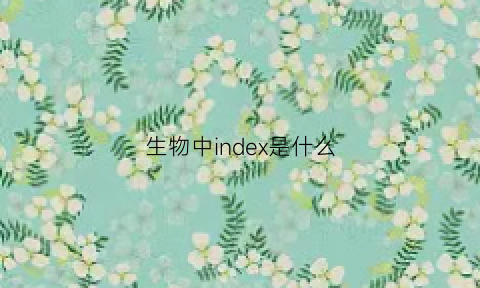 生物中index是什么(index指什么)