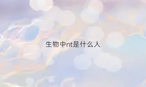 生物中nt是什么人
