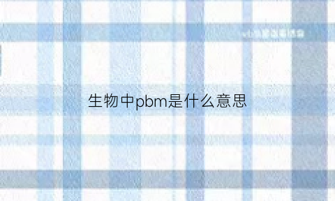 生物中pbm是什么意思(生物学中bp是什么单位)