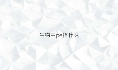 生物中pe指什么(pep是什么意思的缩写生物化学)