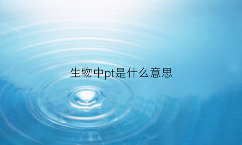 生物中pt是什么意思