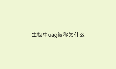 生物中uag被称为什么(生物中a是什么)