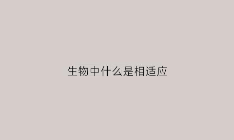 生物中什么是相适应(生物的什么是相互适应的)
