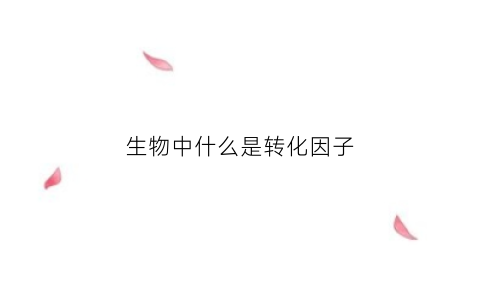 生物中什么是转化因子(生物转化因子的概念)