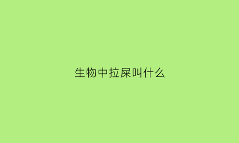 生物中拉屎叫什么(生物中拉屎叫什么名称)