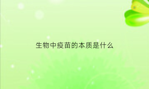 生物中疫苗的本质是什么(生物上疫苗的概念)