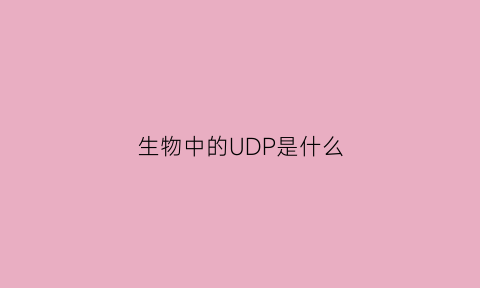 生物中的UDP是什么(udp是什么核苷酸)