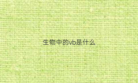 生物中的vb是什么(生物vb是什么意思)