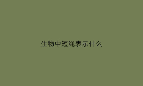 生物中短绳表示什么(生物中短绳表示什么意思)