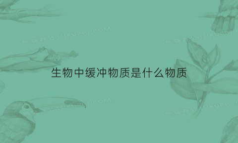 生物中缓冲物质是什么物质(生物中缓冲物质是什么物质呢)