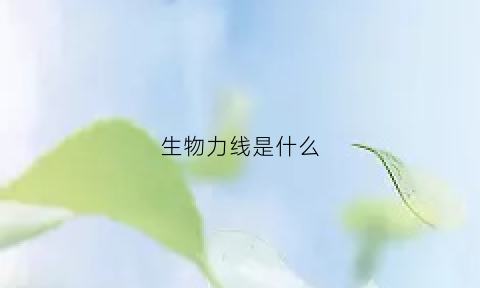 生物力线是什么(力生物学)