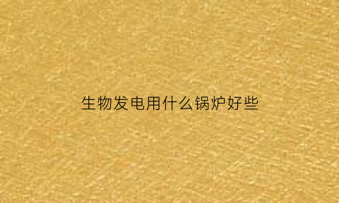 生物发电用什么锅炉好些(生物质发电用什么锅炉)