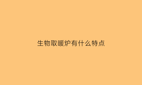 生物取暖炉有什么特点(生物取暖炉安全吗)