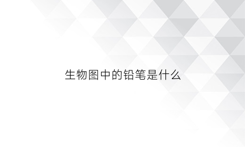 生物图中的铅笔是什么(画生物图时图中比较暗的地方用铅笔什么来表示)