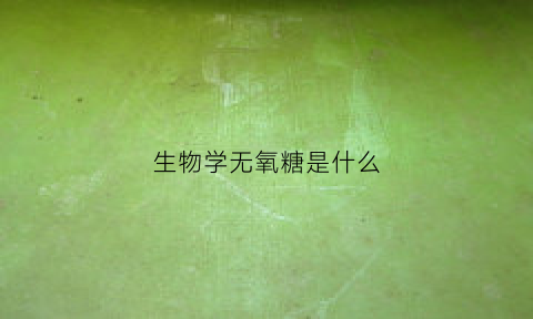 生物学无氧糖是什么