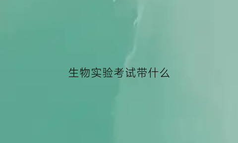 生物实验考试带什么