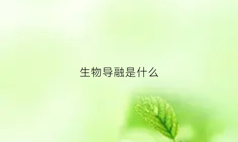 生物导融是什么(生物导融技术)