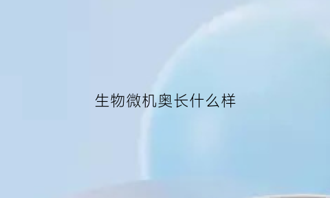 生物微机奥长什么样(生物微型机器人)