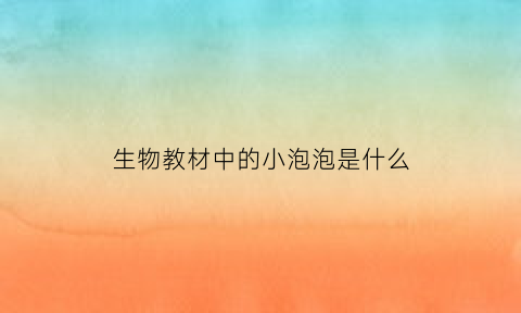 生物教材中的小泡泡是什么