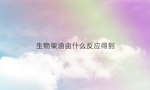 生物柴油由什么反应得到(生物柴油由什么反应得到能量)