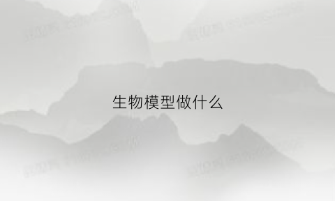 生物模型做什么(生物模型做什么高级)