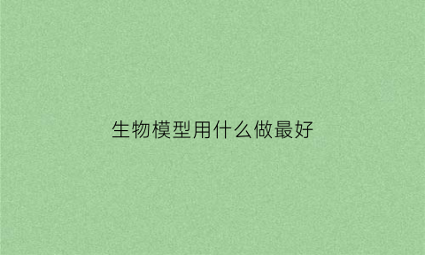 生物模型用什么做最好(生物模型用什么制作)