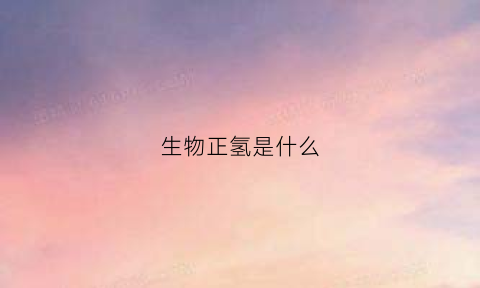 生物正氢是什么(生物还原氢是什么)