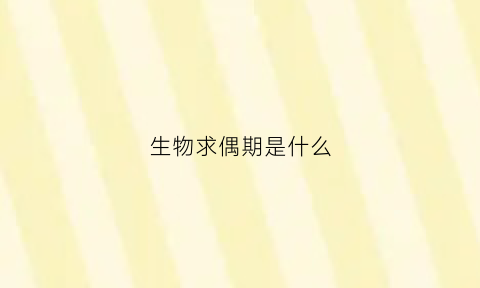 生物求偶期是什么(动物求偶的生态学意义有哪些)