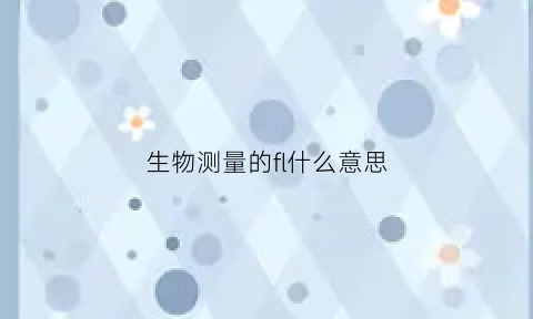 生物测量的fl什么意思(什么是生物测量仪)