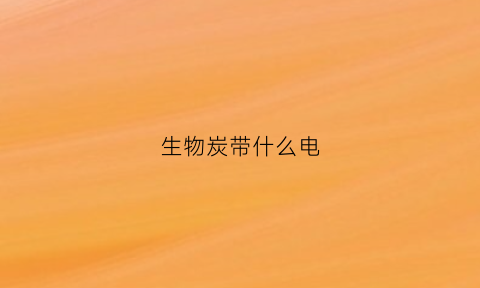 生物炭带什么电(生物炭可以解决什么问题)