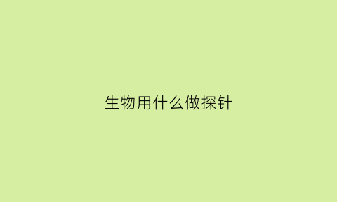 生物用什么做探针