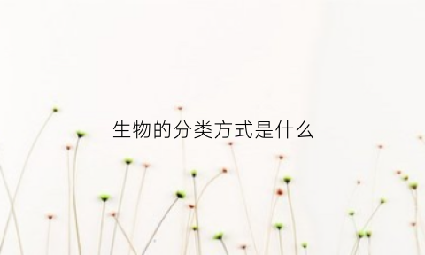 生物的分类方式是什么