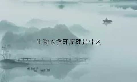 生物的循环原理是什么(生物循环的作用)
