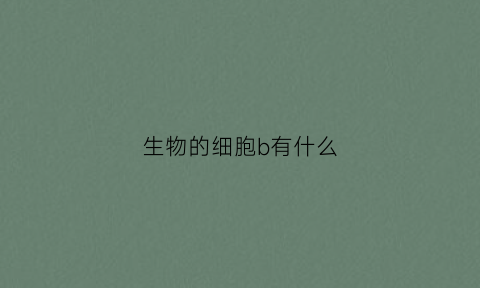 生物的细胞b有什么(生物中的细胞)