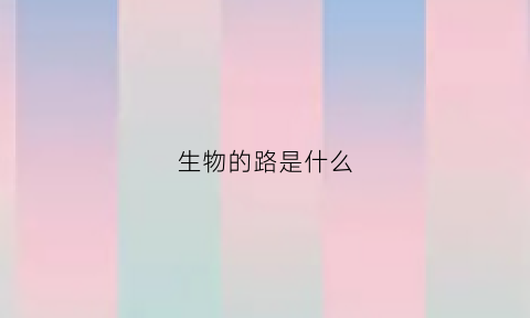 生物的路是什么(生物是由什么构成的)
