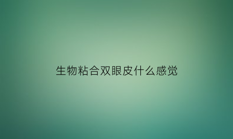 生物粘合双眼皮什么感觉(生物胶粘合双眼皮和全切双眼皮)