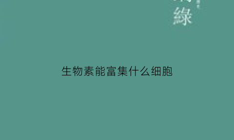 生物素能富集什么细胞(生物素对细胞膜的作用)