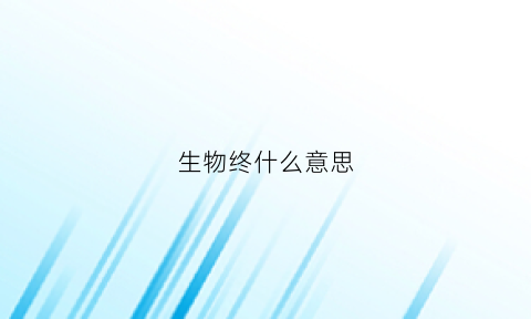 生物终什么意思(生物ia)