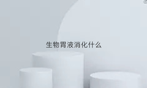 生物胃液消化什么