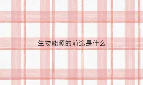 生物能源的前途是什么(生物能源前景)