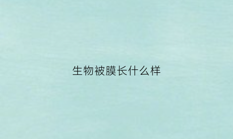 生物被膜长什么样(生物被膜的形成过程)