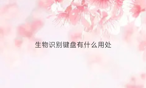 生物识别键盘有什么用处(生物识别设备是输入设备吗)