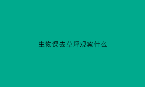 生物课去草坪观察什么(我们在草地上观察生物时应该注意什么)