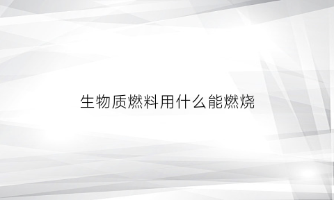 生物质燃料用什么能燃烧(生物质燃料有毒吗)